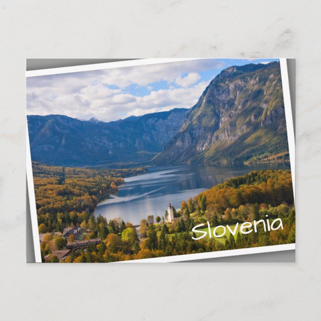 Lake Bohinj in Slovenia in autumn Postcard (Front)
