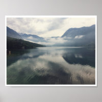 Lake Bohinj Slovenia Misty Mountain Water Photo