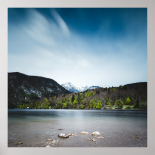 Lake Bohinj with Alps in Slovenia Poster