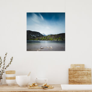 Lake Bohinj with Alps in Slovenia Poster