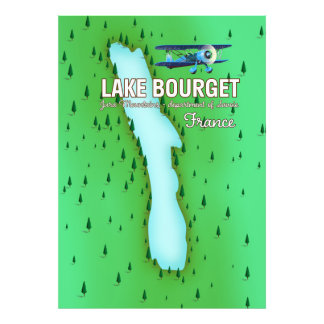 Lake Bourget France beautiful travel poster