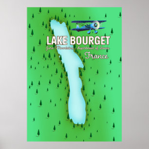 Lake Bourget France beautiful travel poster