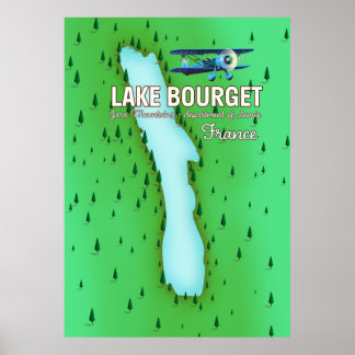 Lake Bourget France beautiful travel poster