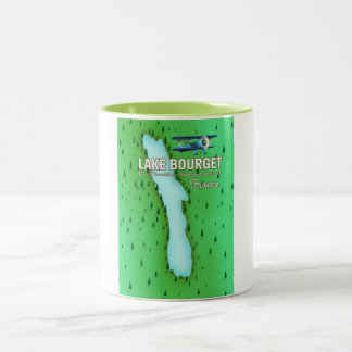 Lake Bourget France beautiful travel poster Two-Tone Coffee Mug