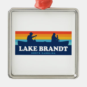 Lake Brandt North Carolina Canoe Metal Tree Decoration