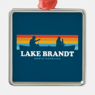 Lake Brandt North Carolina Canoe Metal Tree Decoration