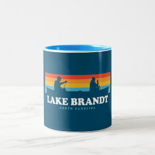 Lake Brandt North Carolina Canoe Two-Tone Coffee Mug