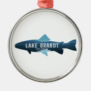 Lake Brandt North Carolina Fish Metal Tree Decoration
