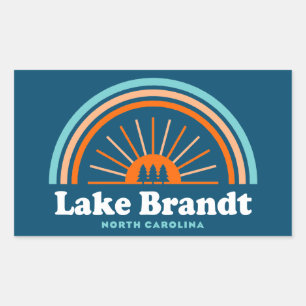 Lake Brandt North Carolina Rainbow Rectangular Sticker