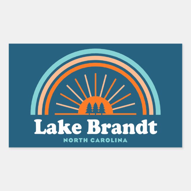 Lake Brandt North Carolina Rainbow Rectangular Sticker (Front)
