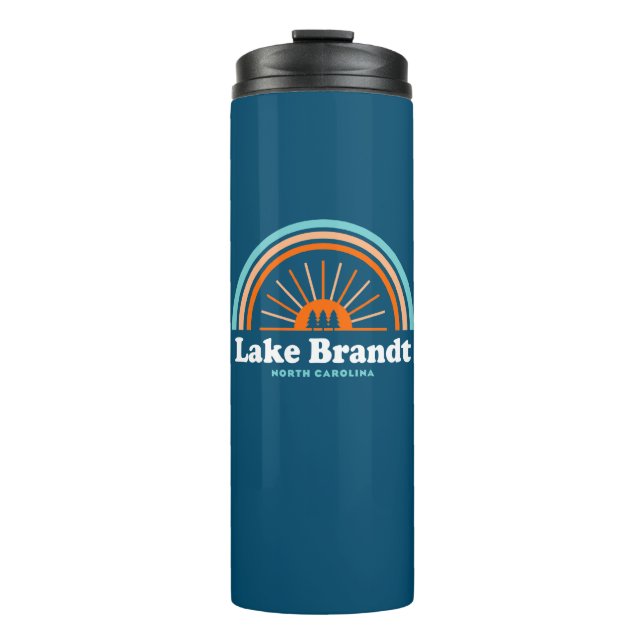 Lake Brandt North Carolina Rainbow Thermal Tumbler (Front)