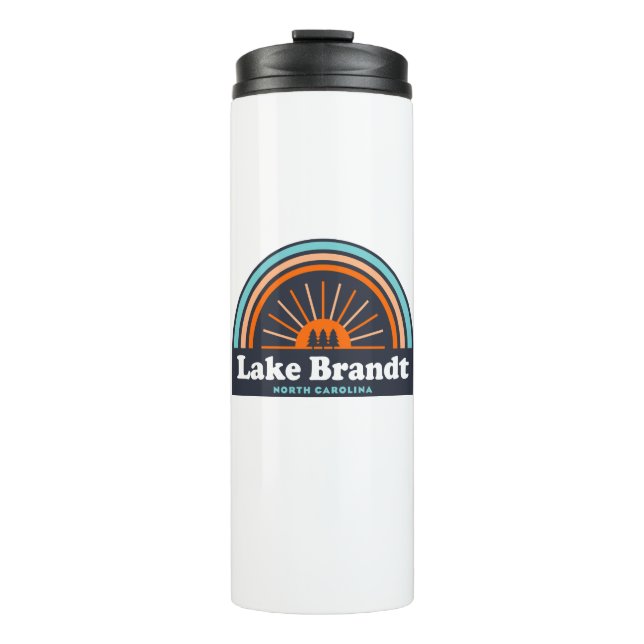 Lake Brandt North Carolina Rainbow Thermal Tumbler (Front)