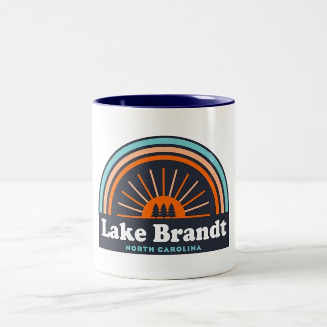 Lake Brandt North Carolina Rainbow Two-Tone Coffee Mug (Center)