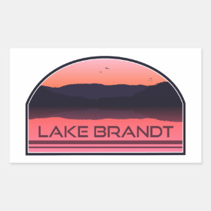 Lake Brandt North Carolina Red Sunrise Rectangular Sticker