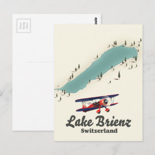 Lake Brienz Switzerland map Postcard