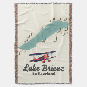 Lake Brienz Switzerland map Poster Throw Blanket