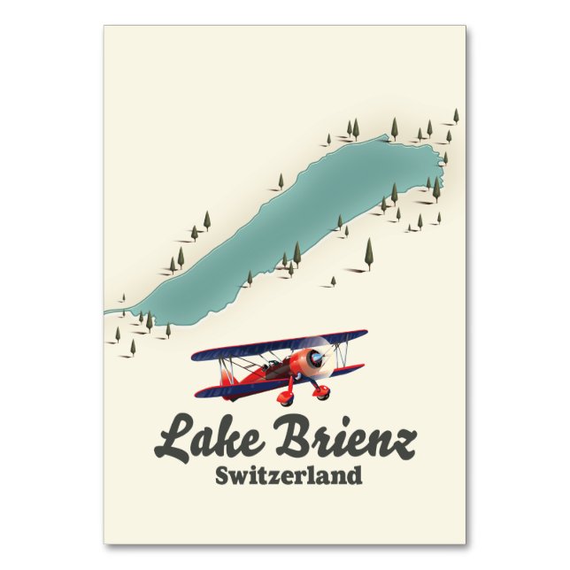 Lake Brienz Switzerland map Table Number (Front)