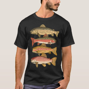Lake Brook Trout Fishing Pattern T-Shirt