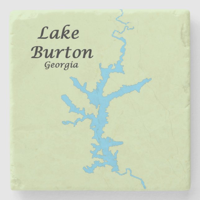 Lake Burton, Outline, Georgia, Marble Coasters (Front)