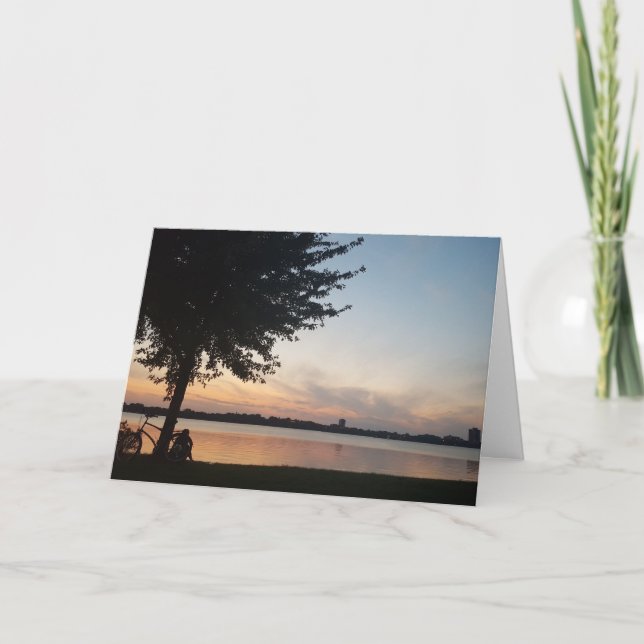 "Lake Calhoun Biker" Birthday Card (Front)