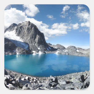 Lake Catherine and Banner Peak - Sierra Nevada Square Sticker