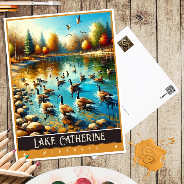 Lake Catherine, Arkansas | Vintage Painting Postcard (Creator Uploaded)