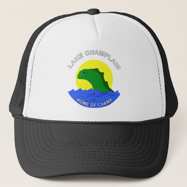 Lake Champlain Friendly Lake Monster Trucker Hat (Front)