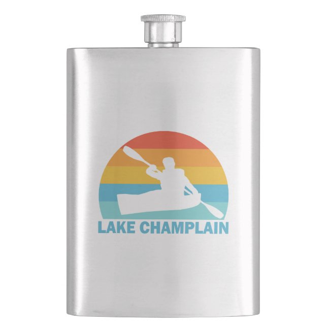 Lake Champlain New York Vermont Kayak Hip Flask (Front)