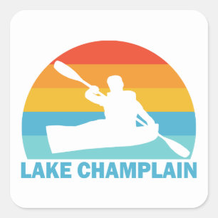 Lake Champlain New York Vermont Kayak Square Sticker