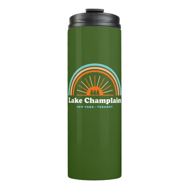 Lake Champlain New York Vermont Rainbow Thermal Tumbler (Front)