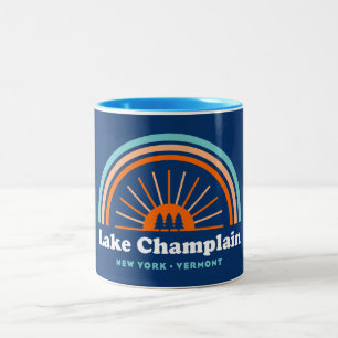Lake Champlain New York Vermont Rainbow Two-Tone Coffee Mug