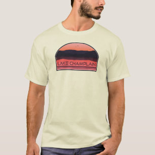 Lake Champlain New York Vermont Red Sunrise T-Shirt