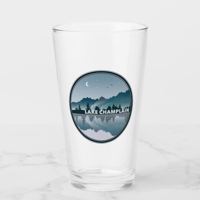 Lake Champlain New York Vermont Reflection Glass (Front)