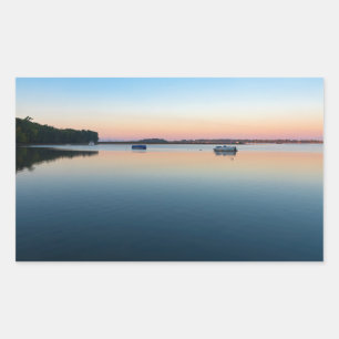 lake champlain sunrise in saint albans bay rectangular sticker
