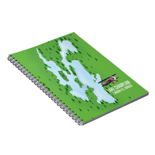 Lake Champlain USA Canada Map poster Notebook (Right Side)