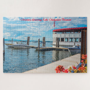 Lake Champlain  Vermont. Christmas Greetings Jigsaw Puzzle