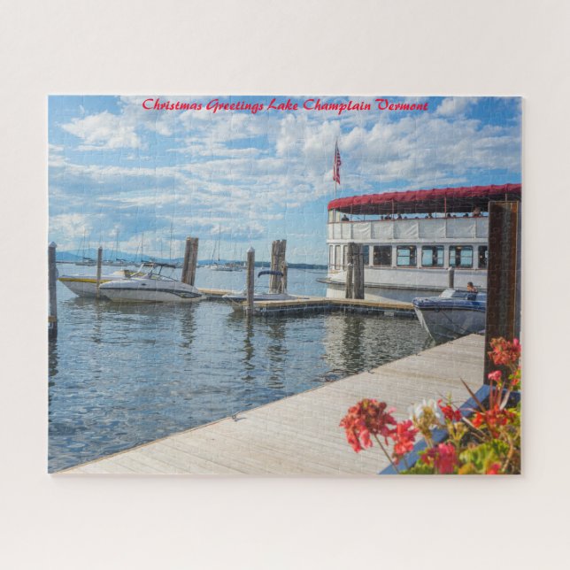 Lake Champlain  Vermont. Christmas Greetings Jigsaw Puzzle (Horizontal)