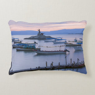 Lake Chapala Islet and Pier Decorative Cushion