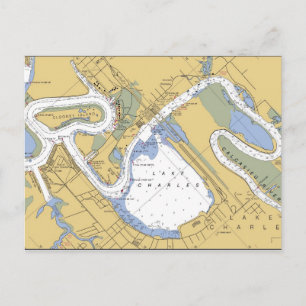 Lake Charles, Louisiana Harbour Chart Postcard