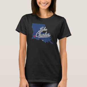 Lake Charles Louisiana LA Map T-Shirt