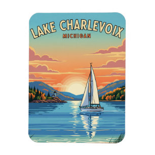 Lake Charlevoix Michigan Travel Magnet