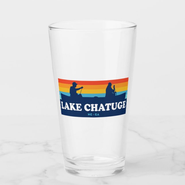 Lake Chatuge North Carolina Georgia Canoe Glass (Front)
