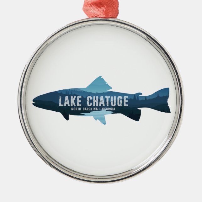 Lake Chatuge North Carolina Georgia Fish Metal Tree Decoration (Front)