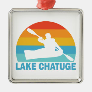 Lake Chatuge North Carolina Georgia Kayak Metal Tree Decoration