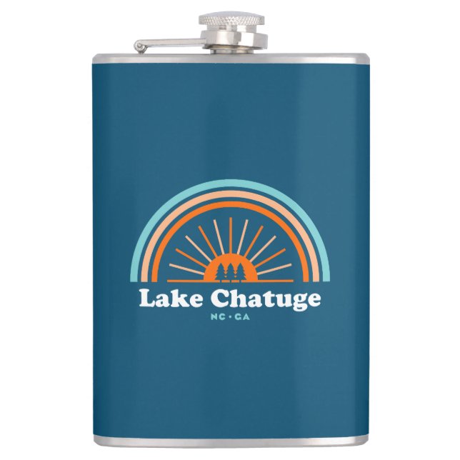 Lake Chatuge North Carolina Georgia Rainbow Hip Flask (Front)