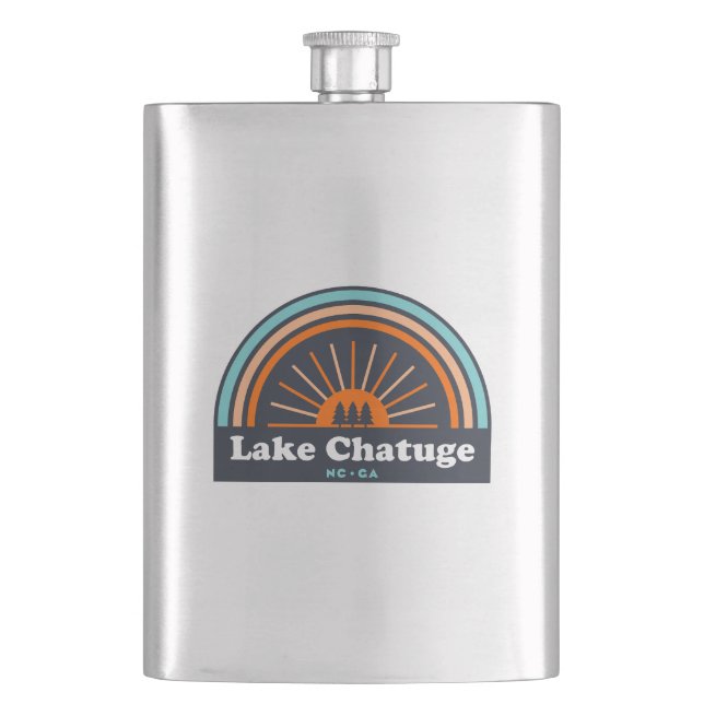 Lake Chatuge North Carolina Georgia Rainbow Hip Flask (Front)