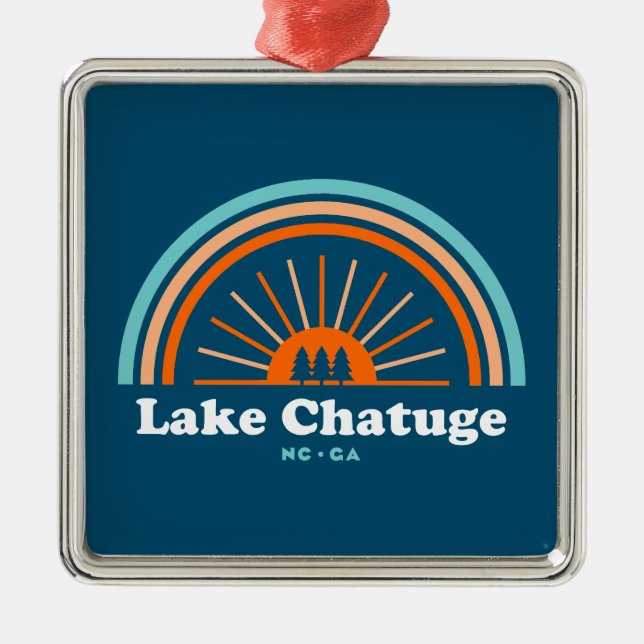 Lake Chatuge North Carolina Georgia Rainbow Metal Tree Decoration (Front)