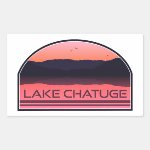 Lake Chatuge North Carolina Georgia Red Sunrise Rectangular Sticker