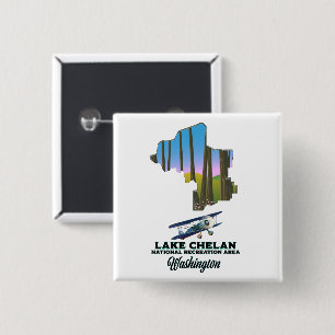 Lake Chelan National Recreation Area, washington 15 Cm Square Badge