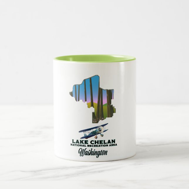 Lake Chelan National Recreation Area, washington Two-Tone Coffee Mug (Center)